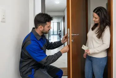 Chaveiro utilizando ferramentas para abrir uma porta em Teresópolis.